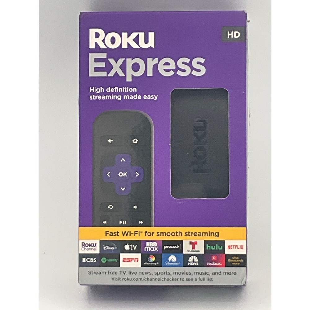 Roku Express HD Streaming Media Player 1080p 3960R with Remote & HDMI Cable NEW